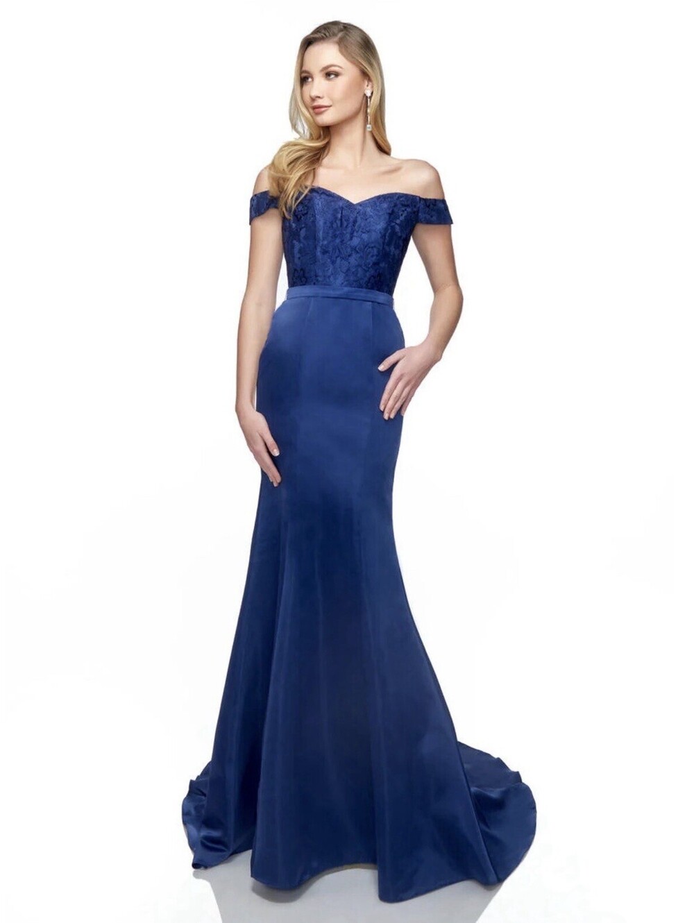 Abby Paris by Lucci Lu 93066 Bridesmaids Maxi Mermaid Ball Gown Prom Dress Sz 14